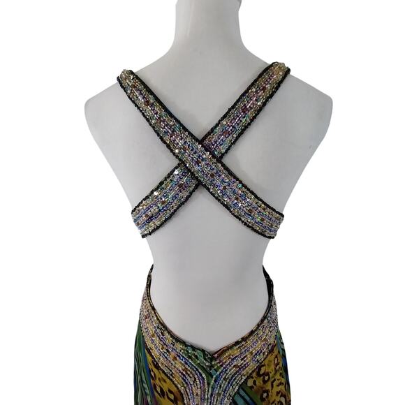 La Femme Vibrant Animal Print Maxi Dress - Picture 8 of 12